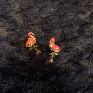 flamingo stud earrings